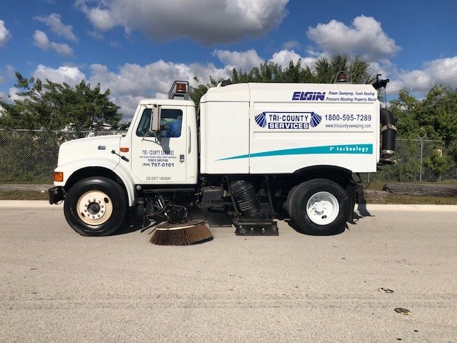 Tri-County Sweeping Services Inc. — truck photo from the 1-800-SWEEPER member profile.